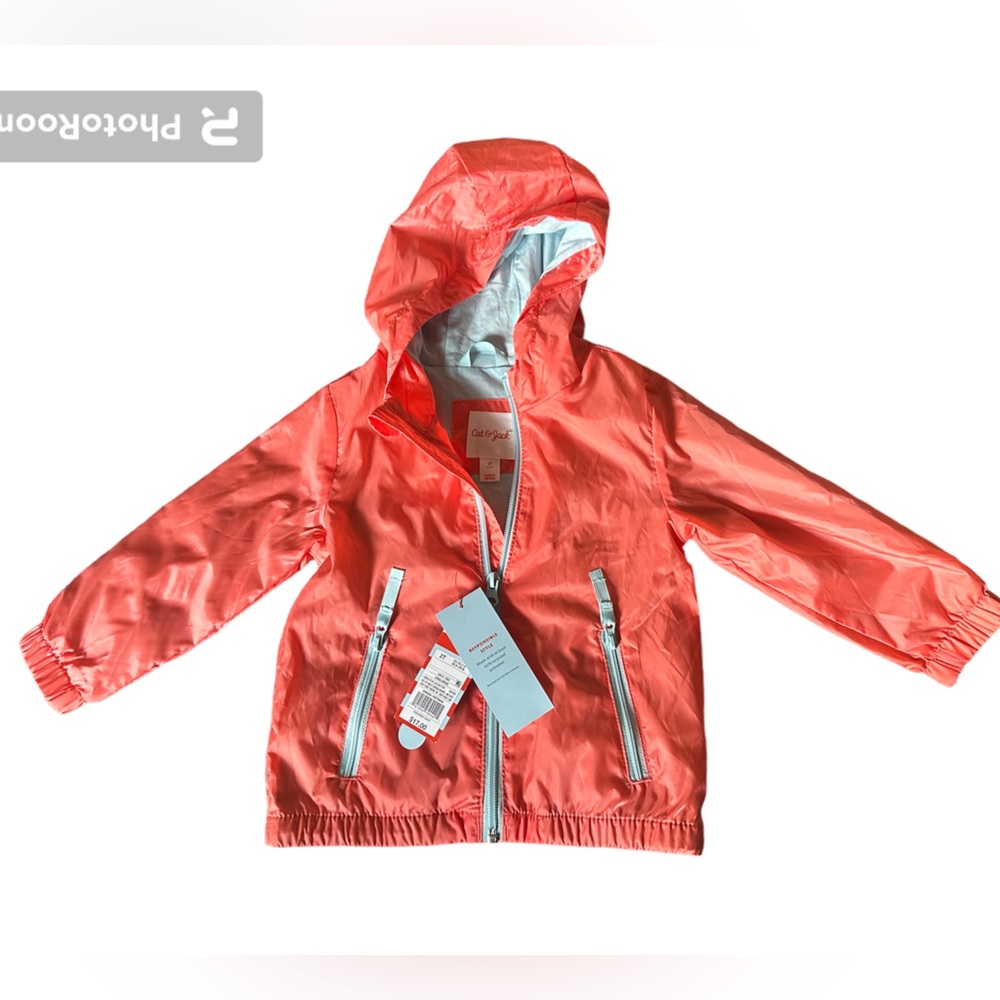 **3 for $16** NWT Cat & Jack hooded coral windbreaker
